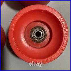 Rare Vintage 1st Gen Kryptonics Skateboard Wheels Raised Letters Orange Red 70mm