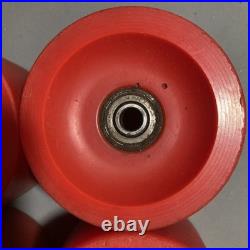 Rare Vintage 1st Gen Kryptonics Skateboard Wheels Raised Letters Orange Red 70mm