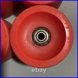 Rare Vintage 1st Gen Kryptonics Skateboard Wheels Raised Letters Orange Red 70mm