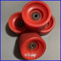 Rare Vintage 1st Gen Kryptonics Skateboard Wheels Raised Letters Orange Red 70mm
