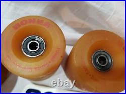 Rare Vintage 1st gen Powell Bones Skateboard wheels with bearings, and Stickers
