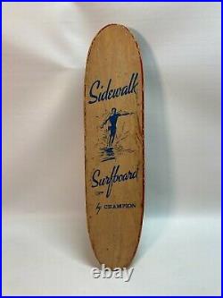 Rare Vintage 60's Wooden Sidewalk Surfboard By Champion Longboard Skateboard