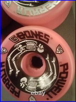Rare Vintage NOS Powell Peralta G Bones skateboard Wheels 64mm 90A Pink