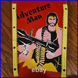 Rare Vintage Skateboard Adventure Man Rambo 80s Red Yellow Retro Old School