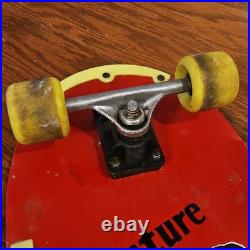 Rare Vintage Skateboard Adventure Man Rambo 80s Red Yellow Retro Old School