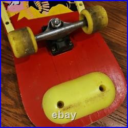Rare Vintage Skateboard Adventure Man Rambo 80s Red Yellow Retro Old School