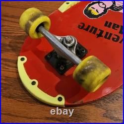 Rare Vintage Skateboard Adventure Man Rambo 80s Red Yellow Retro Old School