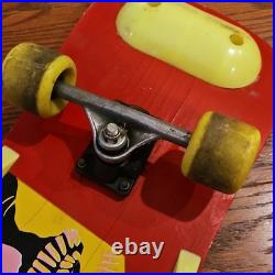 Rare Vintage Skateboard Adventure Man Rambo 80s Red Yellow Retro Old School