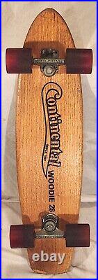Rare Vintage Wood Wooden Skateboard Continental 28 Collectible Woodie 28