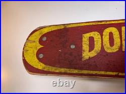 Rare Vintage Wood Wooden Skateboard Fleetwing DOLPHIN Metal Wheels Street Surf