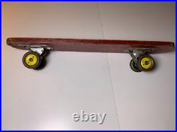 Rare Vintage Wood Wooden Skateboard Fleetwing DOLPHIN Metal Wheels Street Surf