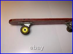 Rare Vintage Wood Wooden Skateboard Fleetwing DOLPHIN Metal Wheels Street Surf