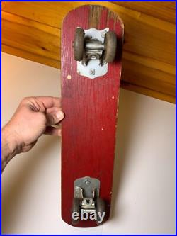 Rare Vintage Wood Wooden Skateboard Fleetwing DOLPHIN Metal Wheels Street Surf
