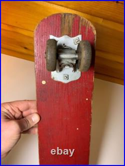Rare Vintage Wood Wooden Skateboard Fleetwing DOLPHIN Metal Wheels Street Surf