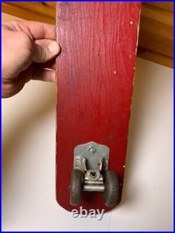 Rare Vintage Wood Wooden Skateboard Fleetwing DOLPHIN Metal Wheels Street Surf
