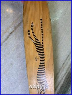 Rare Vintage Wood Wooden Skateboard Metal Wheels Striped Cat Lion Tiger Cheetah