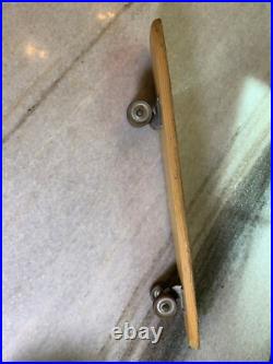 Rare Vintage Wood Wooden Skateboard Metal Wheels Striped Cat Lion Tiger Cheetah