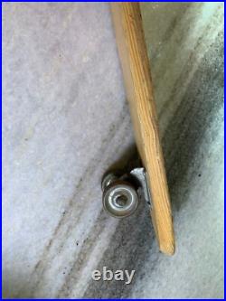 Rare Vintage Wood Wooden Skateboard Metal Wheels Striped Cat Lion Tiger Cheetah