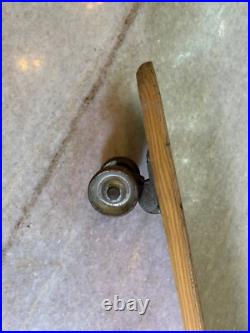 Rare Vintage Wood Wooden Skateboard Metal Wheels Striped Cat Lion Tiger Cheetah