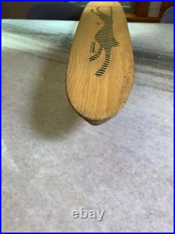 Rare Vintage Wood Wooden Skateboard Metal Wheels Striped Cat Lion Tiger Cheetah