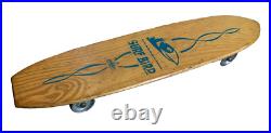 Rare Vintage Wood Wooden Skateboard Metal Wheels SurfBird Surf Bird Surfboard