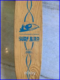Rare Vintage Wood Wooden Skateboard Metal Wheels SurfBird Surf Bird Surfboard