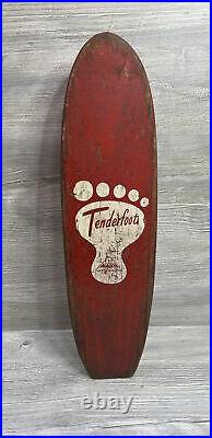 Red Vintage 1960's Nash Tenderfoot 20 Wood Sidewalk Skateboard w Trucks