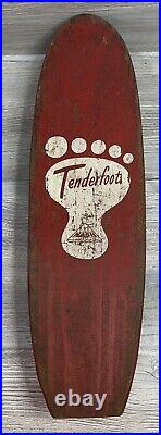 Red Vintage 1960's Nash Tenderfoot 20 Wood Sidewalk Skateboard w Trucks