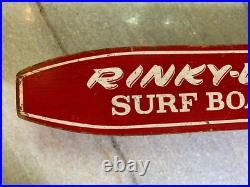 Rinky Dink Surf Board Vintage Metal Steel Wheels Skateboard Wood Wooden