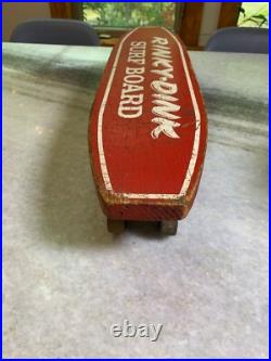 Rinky Dink Surf Board Vintage Metal Steel Wheels Skateboard Wood Wooden