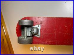 Roller Derby Surf Board Vintage Steel Metal Wheels Skateboard Wood Illinois