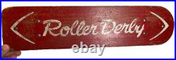 Roller Derby Surf Board Vintage Steel Metal Wheels Skateboard Wood Illinois