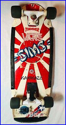 SIMS Kamikaze RARE HOLY GRAIL Vintage Skateboard 1980's Tracker Trucks AMAZING