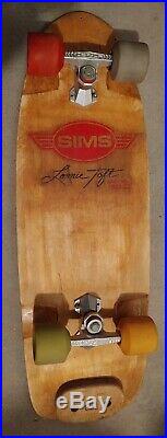 ÷SIMS÷ LONNIE TOFT VINTAGE SKATEBOARD 30x10 WITH SNAKE CONICAL AND LAZER TRUCKS