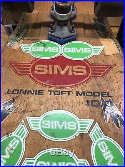 ÷SIMS÷ LONNIE TOFT VINTAGE SKATEBOARD WITH SIMS SNAKE Wheels AND LAZER TRUCKS