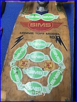 ÷SIMS÷ LONNIE TOFT VINTAGE SKATEBOARD WITH SIMS SNAKE Wheels AND LAZER TRUCKS