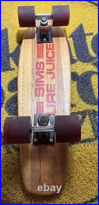SIMS Pure Juice Vintage 70s Skateboard OAK Deck SIMS COMP WHEELS BENNETT TRUCKS
