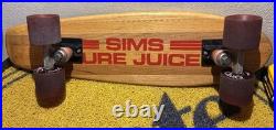SIMS Pure Juice Vintage 70s Skateboard OAK Deck SIMS COMP WHEELS BENNETT TRUCKS