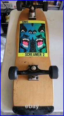 SIMS SKATEBOARD VINTAGE SCREAMER 2 Venture Trucks Hard Ones Wheels