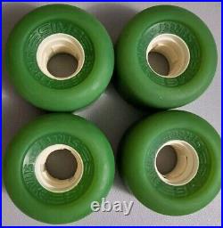 SIMS STREET SNAKE JELLY GREEN WHEELS VTG HTF WITH CORE 4 WHEELS 63mm OLDSKOOL