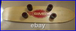 ÷SIMS÷ Vintage 7 Ply Skateboard Deck 33X8 Never Drilled withPure Juice Bowl Riders