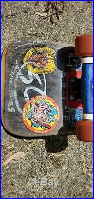 Santa Cruz Jeff Kendall Graffiti Black Skateboard Vintage 80s Tracker trucks