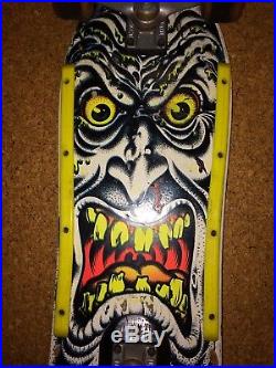 Santa Cruz Skateboard Vintage Original Roskopp Face White Rare Color