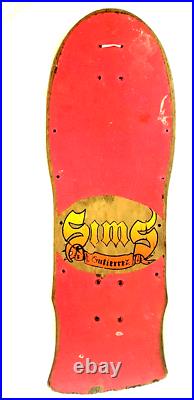 Sims Henry Gutierrez 1987 Pro Model Skateboard Skull on Sword Vintage Deck