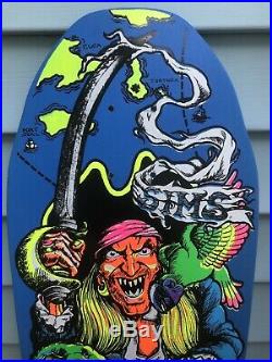 Sims Kevin Staab Pirate Skateboard Deck Blue Tribute Screened Vintage
