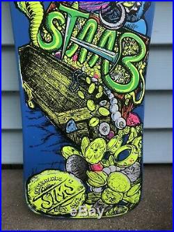 Sims Kevin Staab Pirate Skateboard Deck Blue Tribute Screened Vintage