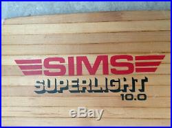 Sims Superlight vintage skateboard deck