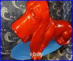 Skateboarding Basset Hound Found Object Art Dog Sculpture Store Display Hang Ten Skateboarding Basset Hound Found Object Art Dog Sculpture Store Display Hang Ten