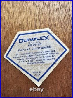 Splinter By DURAFLEX Vintage 1970's Mahogany Wood Skateboard Very Good Condition