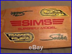 VINTAGE 70s SKATEBOARD Sims Superply Deck Great Condition